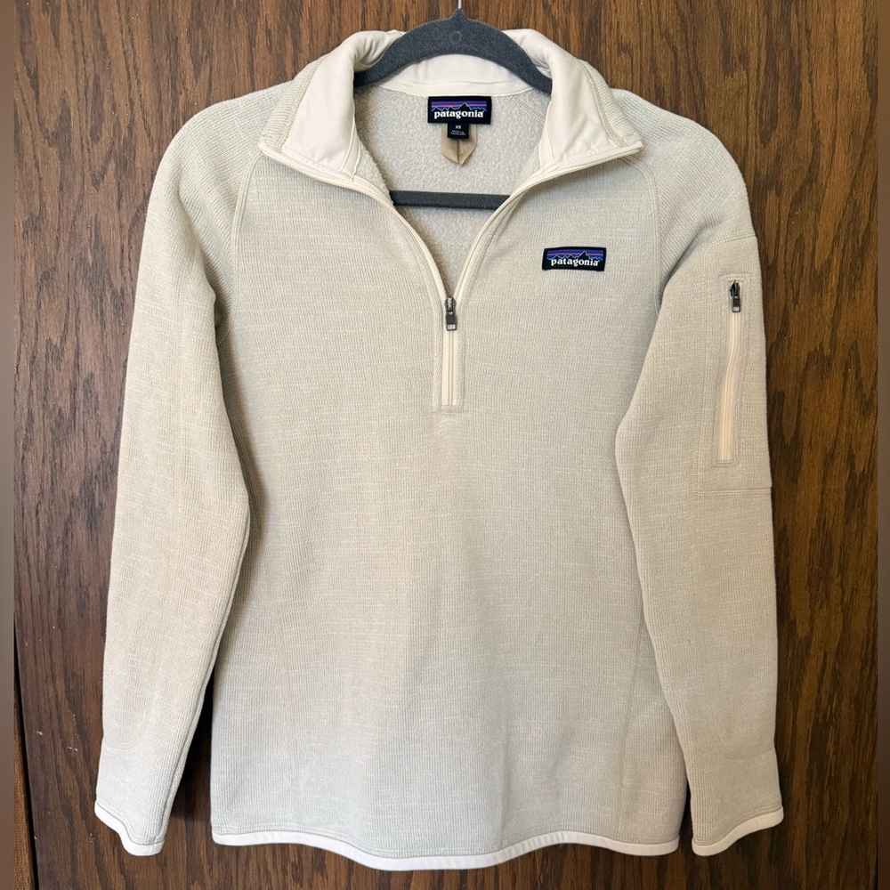 Patagonia Beige Better Sweater 1/4 Zip Preppy Outdoor Cold Weather Sport Ski